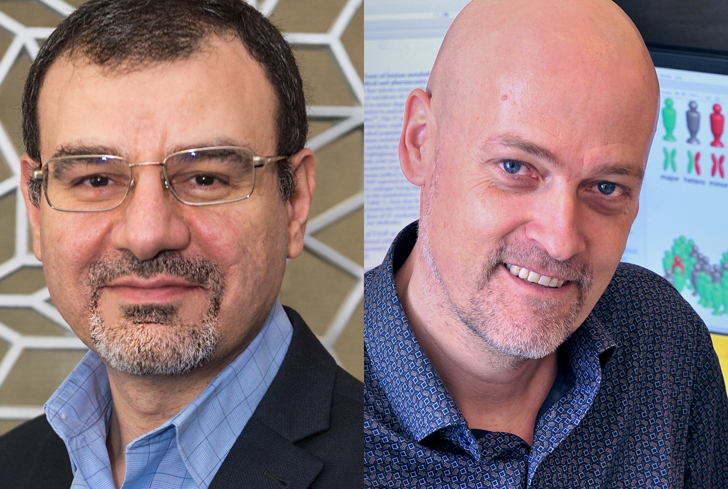 Composite photo of two scientists