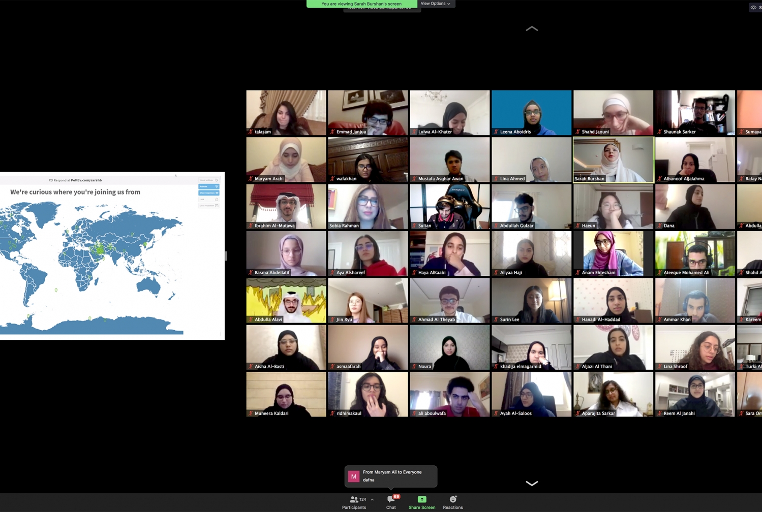 students on a zoom call
