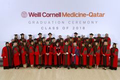 Graduating students wearing robes